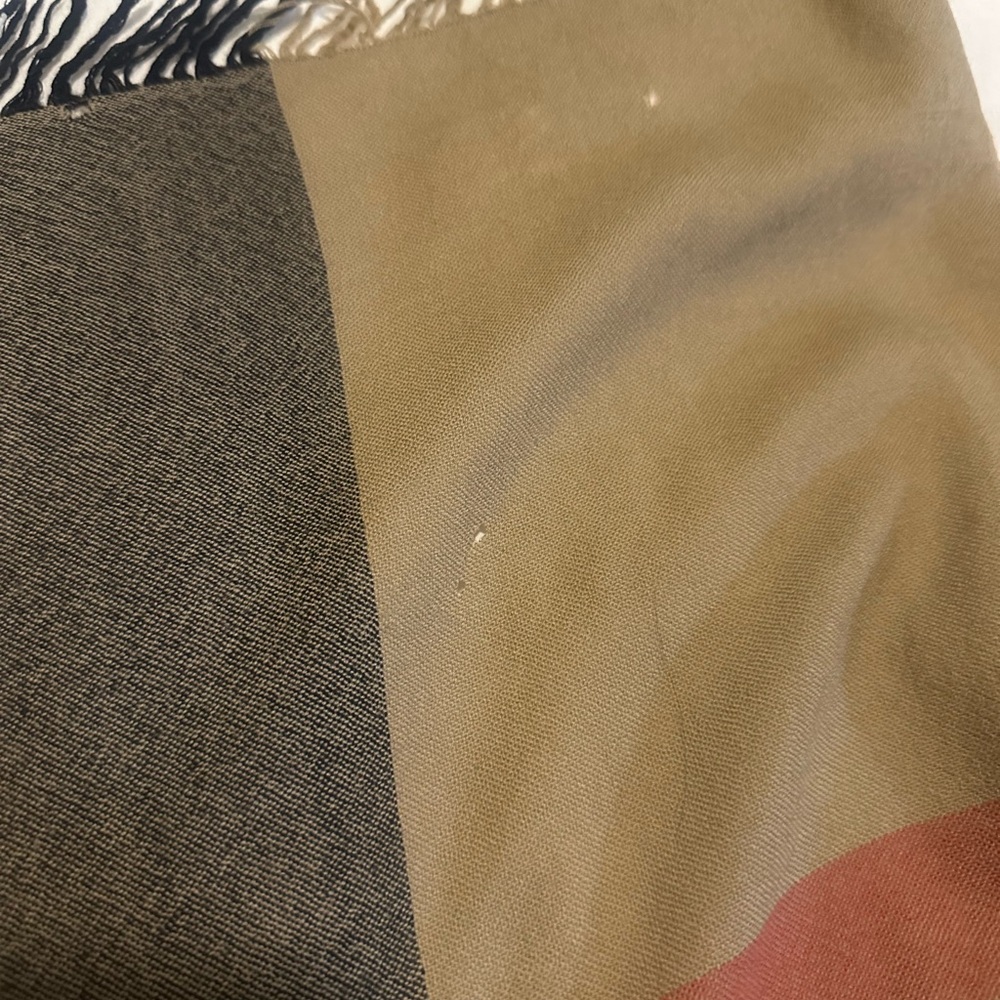 Burberry Merino Classic Check Scarf in Tan, Black, and Red - Picture 3 of 7